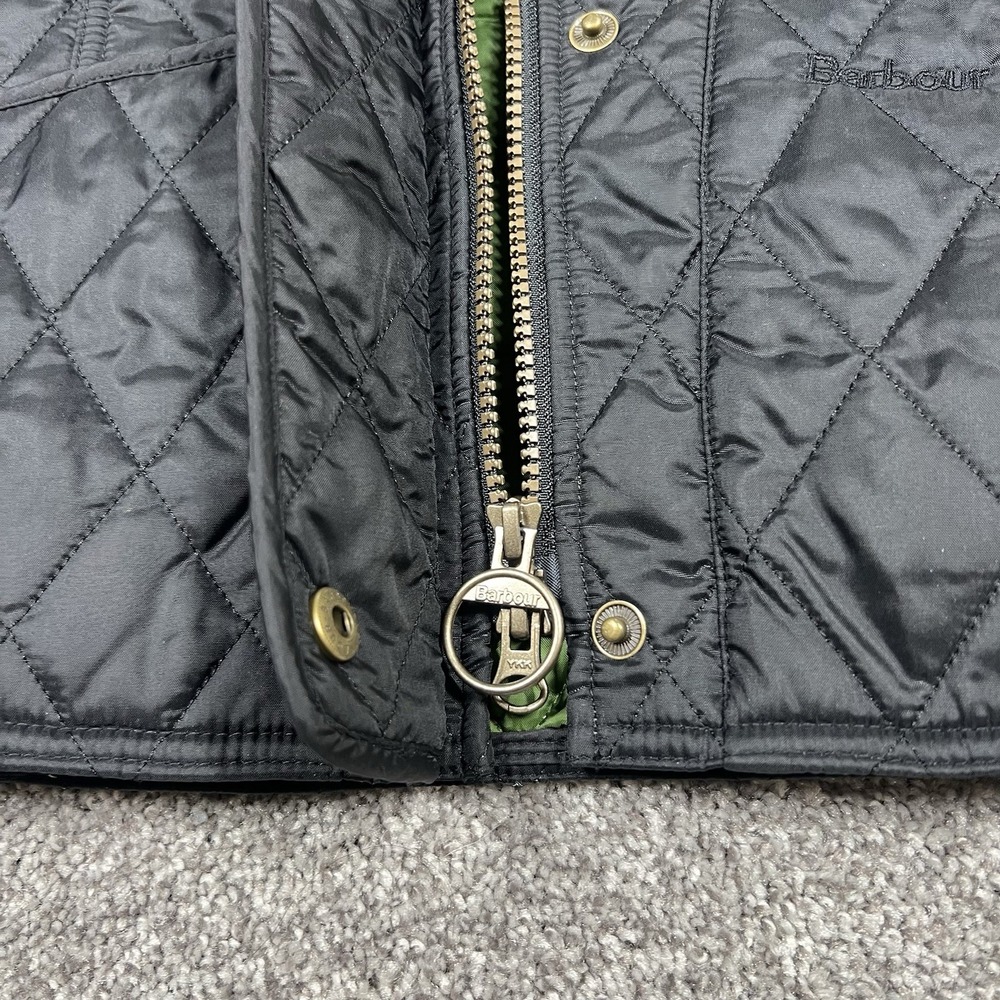 Barbour Summer Liddesdale Gilet Vest Womens 4 Black Diamond Quilted Insulated S - Picture 5 of 10